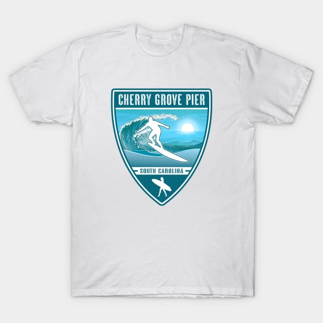 Surf Cherry Grove Pier South Carolina T-Shirt by Jared S Davies